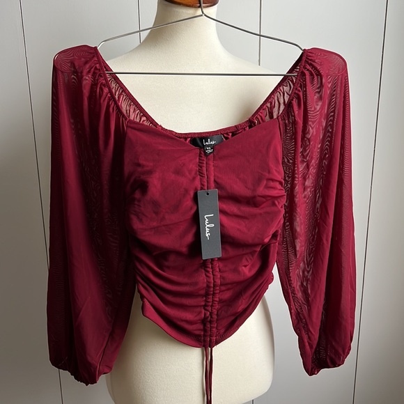 Lulus completely charmed long sleeve crop NWT - Picture 7 of 8